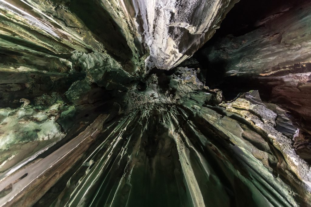 The natural limestone cave cathedral in El Nido, Palawan,Philipp